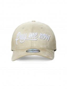 Beige & White Suede Cap
